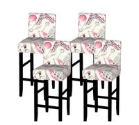 Yyoretp The Paris Tower and a Bicycle Print - Funda para taburete de bar y silla, elástica, lavable, con respaldos