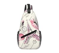 Yyoretp The Paris Tower and a Bicycle Print Sling Bag Crossbody Shoulder Backpack Chest Pack for Travel Hiking Climbing