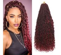 YYQXZG 8 paquetes de locs de pelo de imitación boho con puntas rizadas para mujeres negras (T/BUG, 16 pulgadas)