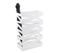 YYRAIN Paragüeros, Soporte de Paraguas de Metal Hueco con Ganchos, Soporte Rectangular para Paraguas para Hotel, Restaurante, Soporte para Paraguas, Organizador de Paraguas, Blanco, 40 x 20 x 60 c