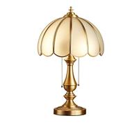 YYRHD-CZ Lámpara de mesa retro para dormitorio: cuenta con una pantalla de cristal y un práctico interruptor de cadena, lo que la convierte en una opción ideal para regalar.(Dimming model)