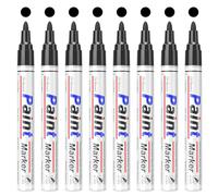 YYSHUS Rotulador permanente negro, 8 unidades, punta redonda de 2 a 3 mm, secado rápido, resistente al agua, no destiñe, apto para metal, piedra, madera, vidrio, plástico, cerámica, neumáticos y