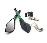 YYSMO para K&awasaki ZZR600 Z1000 ZX10R ZX12R ZX9R ZXR400 8mm 10mm Espejo Retrovisor Convexo para Motocicleta 2 Unids/par(Verde)
