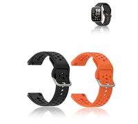 yystao 2 pulseras para Amazfit Bip 6, silicona correa de reloj compatible con Amazfit Bip 6 A2435, correa de repuesto respetuosa con la piel (negro y naranja)