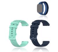 yystao (2 unidades) Pulsera para Biggerfive Kids, correa de silicona compatible con BIGGERFIVE Kids, correa de repuesto para reloj inteligente de 22 mm (azul y turquesa)