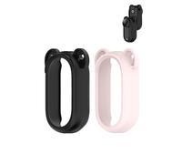 yystao 2pcs Funda para Insta360 GO 3S Funda Protectora Silicona Compatible con Insta360 GO 3S/3 Carcasa Suave Resistente a Arañazos Anti-Caída Diseño Tirantes (Negro y Rosa), Negro y rosa, Funda