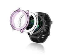 yystao - Carcasa para Garmin Forerunner 570 (2 unidades, 42 mm, poliuretano termoplástico, absorción de impactos, ligera, fácil instalación, color morado y transparente)