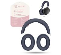 yystao Funda de silicona para auriculares Sennheiser Momentum 5, juego de accesorios 2 en 1 con cremallera, protección para la diadema y almohadillas protectoras, color azul
