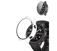 yystao - Funda para reloj inteligente OPPO Sport/Oneplus Watch 2R, carcasa rígida de policarbonato con protector de pantalla de vidrio templado 9H, cobertura completa integrada, transparente