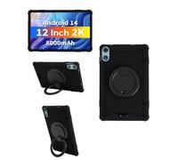 yystao - Funda para tablet Odea A12 de 12 pulgadas, funda de silicona suave con base giratoria de 360 grados, color negro