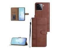 yystao Funda para Xiaomi 15T Pro Smartphone Flip Case con Tarjetero & Lanyard Cuero Cosido Piel de Vaca Piel Café