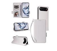 yystao Funda para ZTE Nubia Air Smartphone Funda con Tarjetero & Lanyard RFID-Skimming Funda de Cuero PU Flip Case Blanco