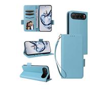 yystao Funda para ZTE Nubia Air Smartphone Funda con Tarjetero & Lanyard RFID Skimming Funda de Cuero PU Flip Case Azul