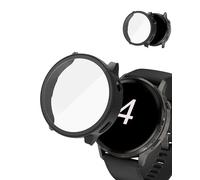 yystao Funda protectora para Garmin Venu 4 45mm Smartwatch, funda protectora para PC más dura con película protectora de vidrio 9H, cubierta protectora uniforme completa, color negro