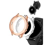 yystao - Juego de 2 fundas para Garmin Venu 4 de 1.77 pulgadas, funda de TPU semienvuelta compatible con Garmin Venu 4 de 45 mm, absorción de golpes, ligera, fácil instalación, naranja y transparente