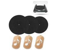 yystao - Juego de 3 alfombrillas giratorias para tocadiscos Audio-Technica LP60XBTBK (7, 10 y 12 pulgadas), juego de alfombrillas de fieltro no tejido, amortiguadoras de vibraciones y resistentes a