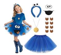YYSWSAKY Disfraz de monstruo para niños, falda de tul, diadema de galletas, collar de fieltro para galletas, monstruos, accesorios para carnaval, cosplay, fiesta