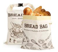 YYSWSAKY Juego de 2 bolsas de pan de cera de abejas - L lino bolsas de pan lavables con revestimiento de cera de abejas extraíble y cremallera 30 x 40 cm, bolsas de lino reutilizables para pan, frutas
