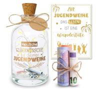 YYSWSAKY Jugendweihe Geschenke LED Flaschenlicht mit Spruch Personalisiert Jugendweihe Geldgeschenke für Mädchen Junge Jugendweihe Deko enthält Geldgeschenk-Grußkarte