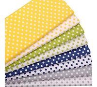 YYSZ - Lote de 8 Piezas de Tela con Puntos Impresos de 46 x 56 cm para Retazos de Colcha, Cuadrados precortados para Manualidades de Patrones de Costura