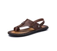 Yytcsjz Sandalias correctoras de Huesos del Dedo Gordo del pie para Hombres, Chanclas de Verano con Punta Abierta de Cuero de PU, para la corrección del Hueso del Dedo Gordo del pie