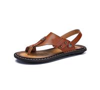 Yytcsjz Sandalias correctoras de Huesos del Dedo Gordo del pie para Hombres, Chanclas de Verano con Punta Abierta de Cuero de PU, para la corrección del Hueso del Dedo Gordo del pie