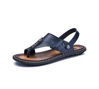 Yytcsjz Sandalias correctoras de Huesos del Dedo Gordo del pie para Hombres, Chanclas de Verano con Punta Abierta de Cuero de PU, para la corrección del Hueso del Dedo Gordo del pie