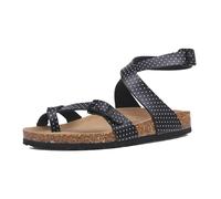 Yytcsjz Sandalias De Corcho Hombre, Sandalias Planas Para Hombre Con Hebilla Metálica Ajustable Y Correa Cruzada Para Exteriores, Corrector De Juanetes(Black And White,35 EU)