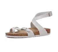 Yytcsjz Sandalias De Corcho Hombre, Sandalias Planas Para Hombre Con Hebilla Metálica Ajustable Y Correa Cruzada Para Exteriores, Corrector De Juanetes(White and black,36 EU)