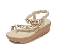 Yytcsjz Sandalias de Verano para Mujer con Diamantes, Sandalias correctoras de juanetes con Plataforma de tacón de cuña y Punta Abierta de PU, para hinchazón del pie ortopédico Hallux Valgus