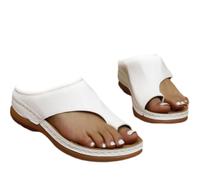 Yytcsjz Sandalias ortopédicas de cuña para Mujer, cómodas y Elegantes Sandalias de Verano, Chanclas correctoras juanetes con Clip, cuñas Informales para Caminar(White,38 EU)