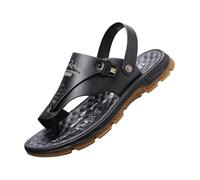 Yytcsjz Sandalias Verano con Tiras Ajustables, Sandalias Planas Informales para Hombre con Soporte De Arco Transpirables Y Correctoras De Juanetes, Chanclas Planas Cómodas Ligeras(Black,38 EU)