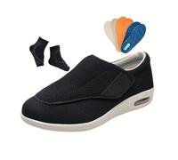 Yytcsjz Zapatillas Diabéticos Hombre, Zapatillas Ligeras Para Caminar Con Edema Para Diabéticos De Ancho Extendido, Cómodas Edema, Personas Mayores, Exteriores, Neuropatía Hinchazón Pies(Black,46 EU)