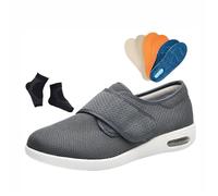 Yytcsjz Zapatos Ajustables para Hombre con Edema Artritis Hinchazón Y Edema Diabético, Zapatos De Casa Cómodos Extra Anchos Antideslizantes Interiores Y Exteriores, Diabéticos Hinchados(Gray,49 EU)