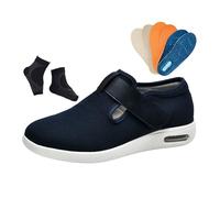 Yytcsjz Zapatos Fascitis Plantar Hombre, Ajustables Y Transpirables Para Artritis Pies Hinchados Edema Diabéticos, Deportivas Caminar Con Hinchazón, Para Personas Mayores(Dark blue,52 EU)