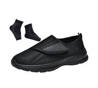Yytcsjz Zapatos Hombre con Edema Diabético, Zapatos Ortopédicos Ajustables para Artritis Edema Diabético E Hinchazón Anchos para Hombre, Caminar Libre Personas Mayores, Fascitis Anchos(Black,47 EU)