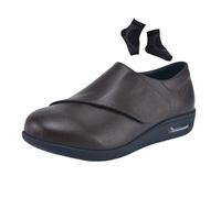 Yytcsjz Zapatos Ortopédicos Diabéticos Hombre. Zapatos Ajustables De Cuero Con Espuma Viscoelástica Para Artritis Y Edema Diabético Para Hombre, Ortopédicos Caminar Con Fascitis Plantar(Gray,41 EU)