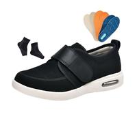 Yytcsjz Zapatos Para Diabéticos Hombre, Zapatos Ortopédicos Ajustables Para Diabéticos Artritis Edemas E Inflamación, Transpirables Con 3 Pares De Plantillas Repuesto, Fascitis Edemas(Black,42 EU)