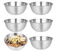 YYTECH 6 Piezas Cuencos Cocina, Cuencos de Mezcla de Acero Inoxidable, cuencos acero inoxidable, Ensaladeras Grandes para Hornear, Servir y Picar