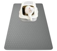 YYTECH Alfombra Gatos Arenero de Silicona, 92x52cm Alfombrilla Arenero Gato, Alfombra Arenero Gato, Alfombrilla para Arena de Gatos Antideslizante Lavable para el Control de la Arena (Gris)