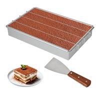 YYTECH Marco para hornear rectangular ajustable con revestimiento antiadherente, molde rectangular de aleación de aluminio, fácil de limpiar, molde de tiramisú adecuado para pan