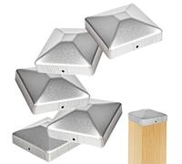 YYTECH Tapas para postes de 9 x 9 cm, 10 tapas de postes de acero galvanizado con 20 tornillos, tapas para postes de valla de pirámide, tapas inoxidables para postes de vallas, tapas para postes de