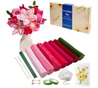 YYUENG TAK 350 piezas Limpiapipas Manualidades Rojo y Rosa,Set de Limpiapipas Flores, con Instrucciones y varios accesorios, para Regalos Artesanales y Decoración del Hogar,Pipe Cleaner Flower kit