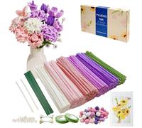 YYUENG TAK 500 piezas Limpiapipas Manualidades Rosa y Morado,Set de Limpiapipas Flores, con Instrucciones y varios accesorios, para Regalos Artesanales y Decoración del Hogar,Pipe Cleaner Flower kit
