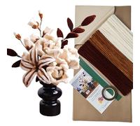 YYUENGTAK Limpiapipas Manualidades de Ramo Marrón Vintage,200 piezas Kit de Limpiapipas Flores de Ramo de estilo Maillard, Alambre de chenilla,con tutorial de Rosas y Lirios