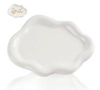 YYUEZHI Bandeja De CeráMica Para Joyas Platos Postre Blancos Centro De Mesa Decorativo Salon DíA De La Madre, Navidad, Regalos De CumpleañOs Para Mujeres. Adecuado Para Collares, Anillos, Llaves.