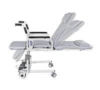 YYUINU 7 In 1 Plegable Elevador Hidráulico para Silla De Ruedas,Tumbona De Inodoro Multifuncional,camillas Móviles, Sillas De Baño para Pacientes Paralizados,Camas De Enfermería Hospitalarias,Grey