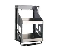 YYUINU Cesta Elevadora para Estantes De Cocina Abatibles - Sistema De Estantes Abatibles De Acero Inoxidable - Estante De Almacenamiento para Botellas De Condimentos,500-Standard Version