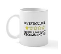 YYUNAW Divertida taza de diverticulitis de 330 ml, ideas de regalo para intestino grande, tazas de divertículos (11 onzas)