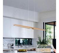 YYUTLUO Lámpara De Comedor De Madera Lineal De Forma Especial, Atenuación Continua Con Control Remoto, 2 Fuentes De Luz, Altura Ajustable,Sala De Estar Moderna y Sencilla Oficina Comedor (L100*H150cm)
